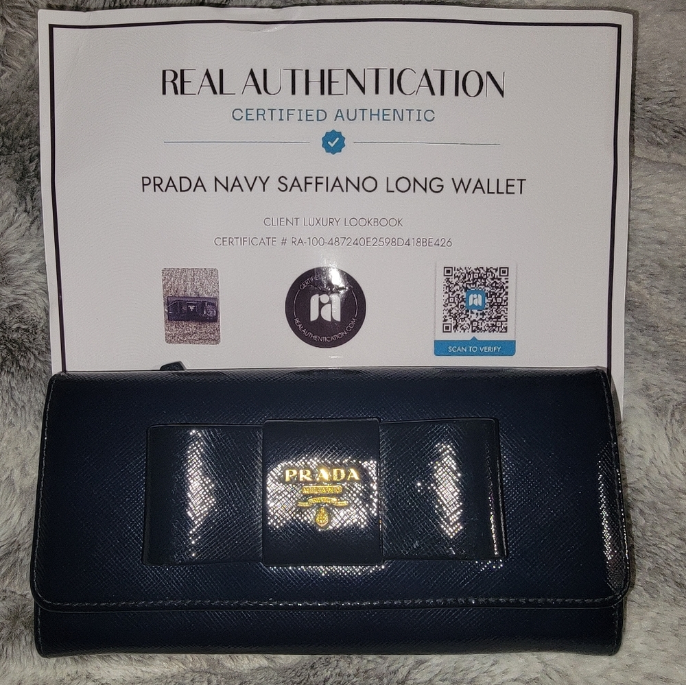 Prada Navy long wallet